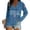 Sky Blue, variant on American Flag Shirts for Women 4th of July T Shirt USA Stars Stripes Patriotic Tops Casual Long Sleeve Tees Sky Blue M