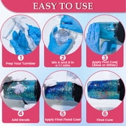 Bond Craftor 32oz Tumbler Coating Epoxy Resin Kit, Crystal Clear Fast Cure Formula, UV Resistant & Low Odor, Easy 1:1 Mix for Cups and Mugs