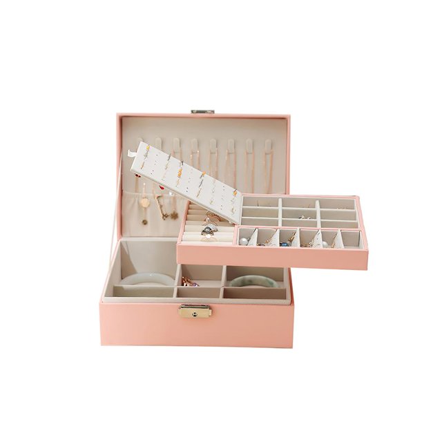 Organizador De Joyas, Caja Organizadora De Joyas Lujosa Clásica, Caja De Almacenamiento De Joyas De Cuero, Soporte Multifuncional Para Joyas, Accesorio Para Pendientes Advancent HA019216-00