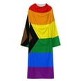 thumbnail image 5 of Flag of Progressive Pride Bathrobe Plush Bathrobe Cozy Unisex Winter Bathrobe Warm Water Absorbent, 5 of 9
