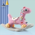 thumbnail image 2 of Montar A Caballo Montar En Juguete Coche Deslizante Niños Montar En Caballo Niños Montar En Caballo Juguete Niño Lindo Exquisito Dibujos Animados Coche Deslizante Juguete Regalo ANGGREK Caballo Rosa+Música+Mecedora, 2 of 3