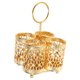 thumbnail image 5 of Soporte para palillos de hierro, jaula para palillos con escurridor para utensilios de cocina, con 4 divisores, organizador de cubiertos, soporte para espátula para el hogar, dorado, 5 of 8