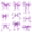 A Purple White, variant on Manfei Blue Princess Bow Bed Sheets For Girls,Watercolor Bowknot Print King Sheets For Kids,4-Piece