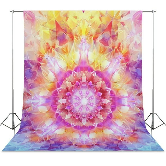 Kaleidoscope Mandala Colorful Floral Boho Spring Backdrop Backdrops for Photography Photo Background Nature Scenery Banner