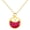 Red, variant on Faith Mustard Seed Stainless Steel Pendant Necklace for Women, Golden Tone Round Charm Necklace with Red, White, Green Stone Sand, Inspirational Jewelry Gift,
