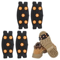 Uxcell Non-Slip Spikes Ice Grippers Traction Cleats with 5 Steel Studs Cleats Snow Shoe Spikes Grip Black