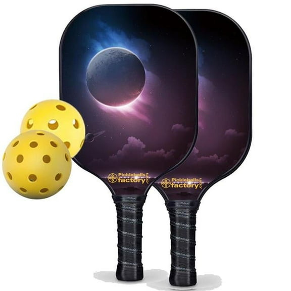 Pickleball Factory PB00014-2-G Pickleball Set - The Moon Pickleball Rackets Near Me, Best Type of Pickleball Paddle, Glassfiber Graphite