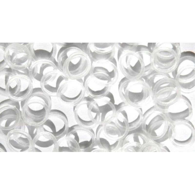 pack of 250 small clear elastic rubber bands great for styling, hair