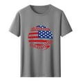 thumbnail image 4 of HOMADLES Men Flag Graphic Tee Independence Day Crewneck Muscle Stretch T Shirt Short Sleeve Gray XL, 4 of 5