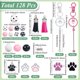 thumbnail image 2 of Juego de 128 llaveros con cuentas para hacer tú mismo, con cuentas redondas de madera a granel, con forma de perro, gato y huella de pata de mascota, para llavero., 2 of 7