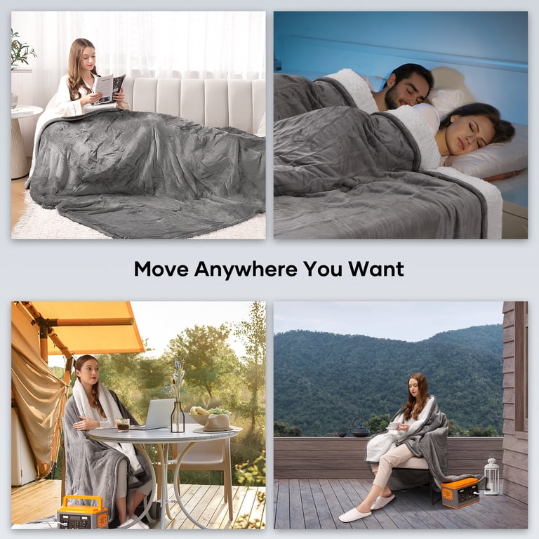 Maxkare Electric Blanket 72x84 Full Size with 4 Heating Levels u0026 10 H  Auto-off, ETL and FCC Certification, Machine Washable, Gray u0026 White -  Walmart.com