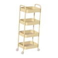 thumbnail image 4 of Carrito rodante con ruedas, carrito utilitario, estantería móvil de metal, cesta para frutas y verduras para comedor, oficina, baño, lavandería Amarillo, 4 of 8