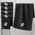 thumbnail image 2 of Btomtd 3pcs Halloween Embroidered Hand Towels Long Soft Cotton Towels for Household Use Comfortable and Absorbent Towels - 31.49'x13.77', Black, 2 of 6