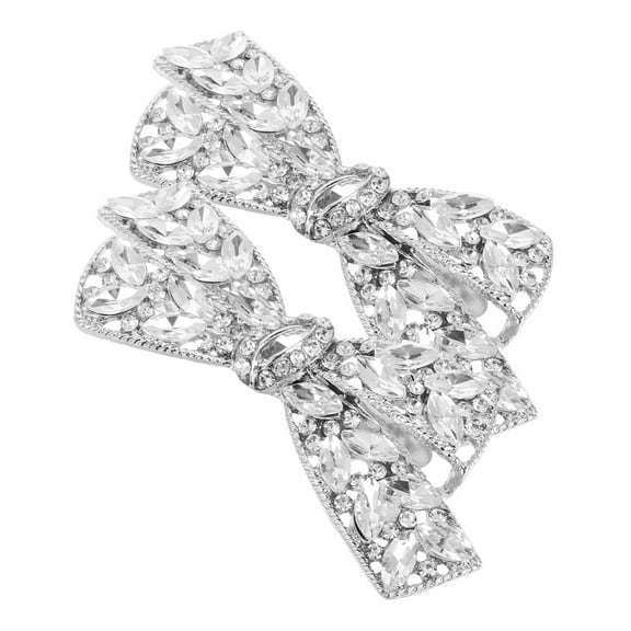 Masteelf 1 Pair Bow Wedding Shoe Clips Sparkly Rhinestone Shoe Buckle High Heels Decoration Flat Shoes Embellishment For Women Heel Anklet Shoes