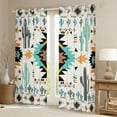 thumbnail image 2 of Homewish Cyan Triangle Aztec Blackout Curtains Set of 2 (52x84 Each), Cartoon Cactus Plant Botanical Window Curtains, Teens Kids Adult Curtains and Drapes, Blackout Curtains Decor, 2 of 6