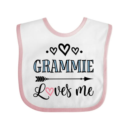 

Inktastic Grammie Loves Me Arrow Childs Gift Baby Boy or Baby Girl Bib