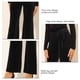 thumbnail image 5 of Pantalones sueltos para mujer, cintura alta, pierna ancha, cinturón, pantalones acampanados de color puro con bolsillo lateral, negro, XXL, 5 of 6