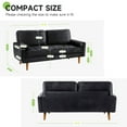 thumbnail image 4 of 59" Velvet Sofa for Living Room, Neche 2 Seater Small Modern Loveseat Couch in a Box  - Black, 4 of 10