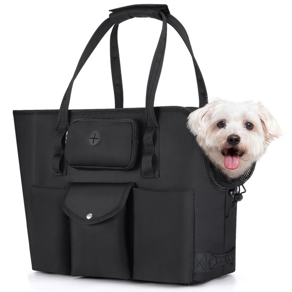 TSYKHAIA Portabebés para Perros: Bolso de Mano Portátil para Mascotas con Bolsillos y Correa de Seguridad, Bolso Transpirable para Cachorros de Gatos Pequeños y Medianos