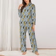 thumbnail image 2 of Vsdgher Lightning Bolts Pajamas Set Long Sleeve Sleepwear Womens Button Down Nightwear Pj Sets-Small, 2 of 7