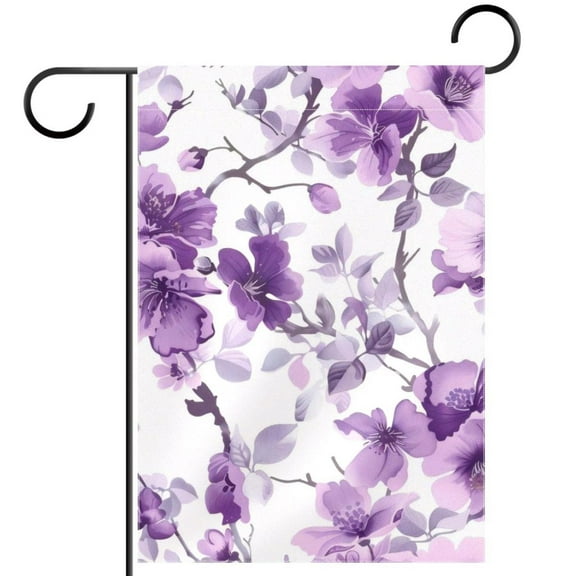 Bright Lilac Purple Pattern Garden Flag Double Sided House Flag for Outdoor Home, Personalized All Year Round Yard Decor 12 x 18 Inch