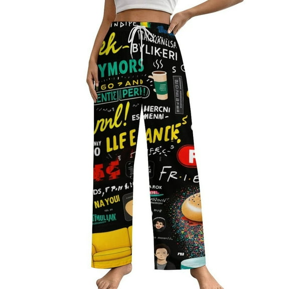 FRIENDS TV SHOW COLLAGE-1 Pajamas For Women Loose Retro Night Pajama Pants Comfortable Sleepwear Bottoms Homewear