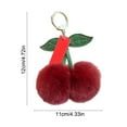 thumbnail image 4 of Vacemry Under $5 Cherry Plush Keychain, Fuzzy Fruit Ball Charm with Metal Key Ring, Cute Backpack Purse Decoration Accessory, Gift Idea for Friends Family, 4 of 9
