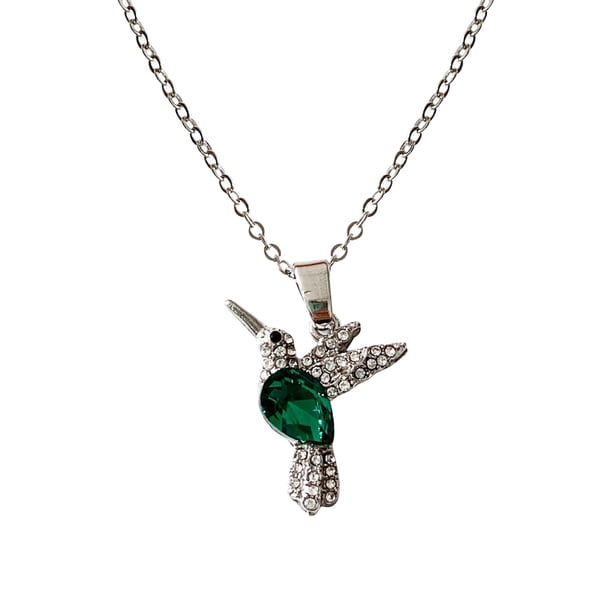 Collar para mujer con personalidad, con tregones y colibrí, collares con colgantes de pájaros