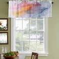 thumbnail image 5 of Pink Yellow Blue Abstract Valances for Windows, Modern Art Wave Light Filtering Kitchen Curtains, Rod Pocket Window Valance Curtains for Living Room Bedroom, 42" W x 12" L, 2 Panels, 5 of 9