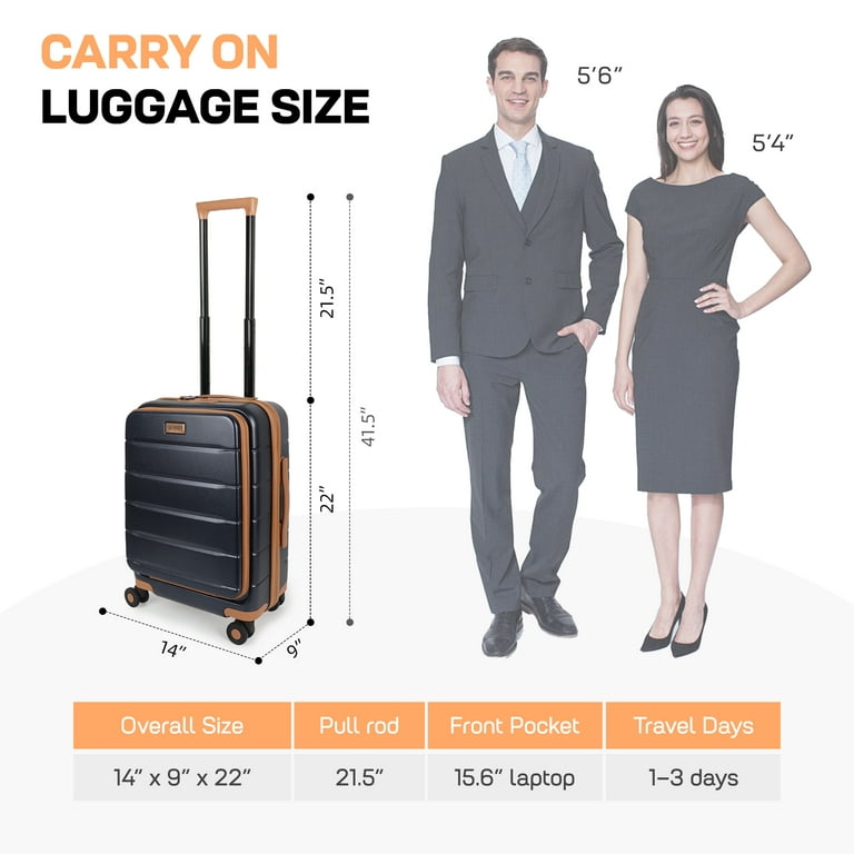 Carry On Luggage 22 x 14 x 9 Airline Approved Lightweight Hardside