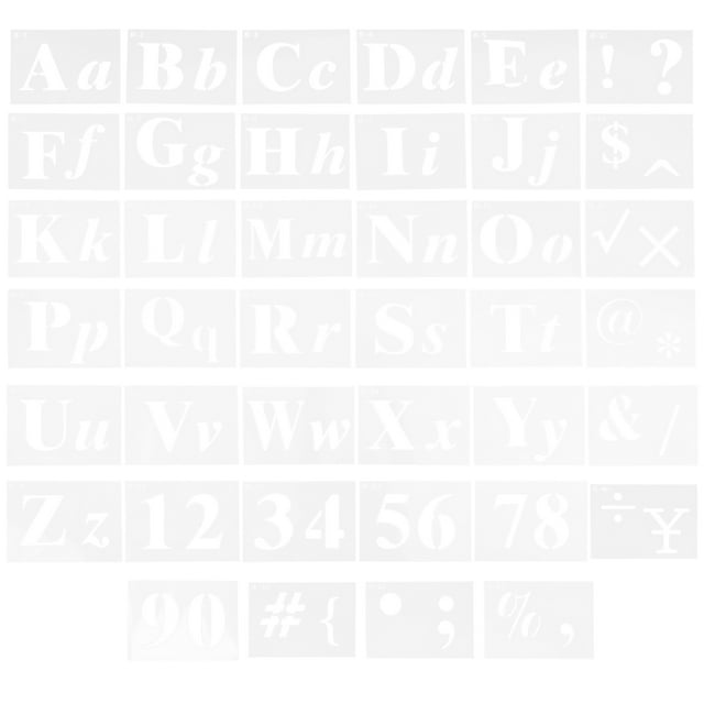 KAKOWELY numbers templates 40pcs Reusable Letter Stencils Alphabet and Number Templates Symbol Stencils for Painting DIY Art Projects Plastic Alphabet Stencils For Crafts