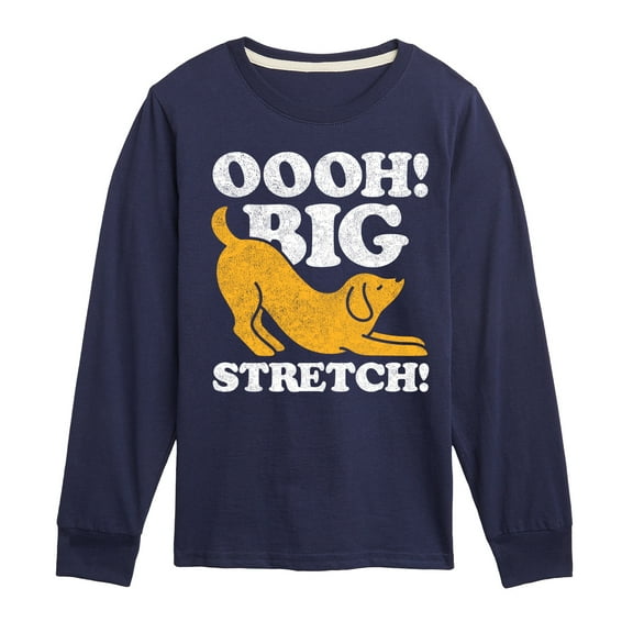 Instant Message - Dog Oooh Big Stretch - Toddler & Youth Long Sleeve Graphic T-Shirt