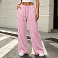 thumbnail image 2 of BUIGTTKLOP Womens Sweatpants Fleece Lined Wide Leg Sweat Pants Cotton Elastic Waisted Trousers with Pockets, 2 of 8