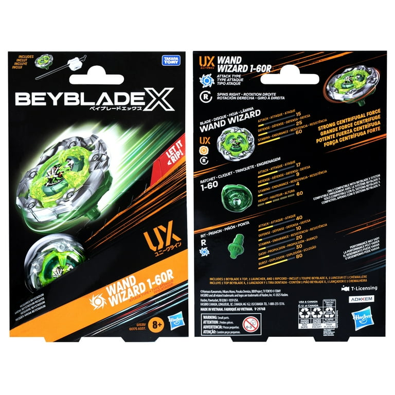 ベイブレード WAND WIZARD 1-60R ウィザード Bayblade Beyblade X Wand Wizard 1-60R UX Starter Pack Set with Attack