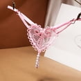 thumbnail image 2 of Retro Pearl Love Embellished Thong Women's Interesting Ultra Thin Panties Low Waist Beaded, 2 of 2