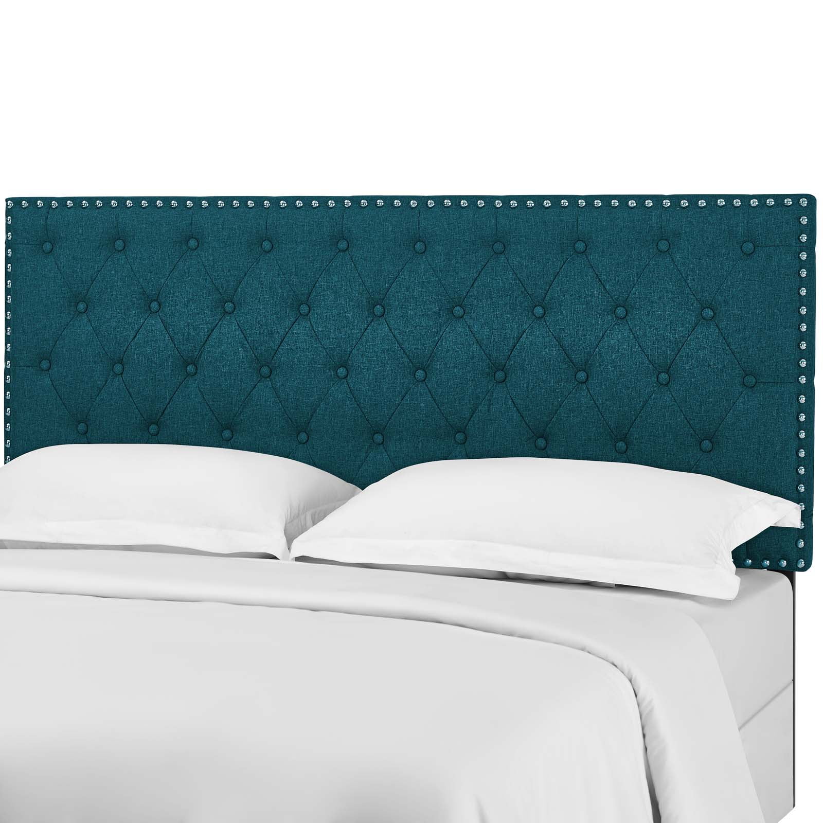 Aqua on sale upholstered headboard