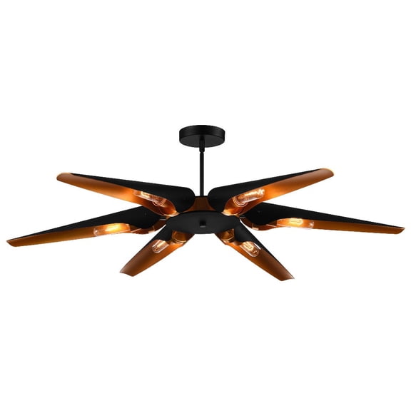 CWI Lighting Amar 6 Light Transitional Metal Chandelier in Matte Black