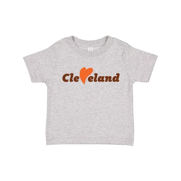 Inktastic Cleveland Heart Solid Orange Boys or Girls Toddler T-Shirt