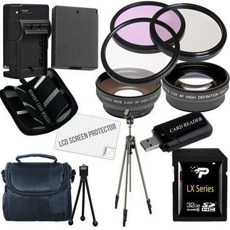 Canon T3 and T5 Accessory Saver Kit (58mm Wide Angle Lens + 58mm 2X Telephoto Lens + 58mm Filter Kit + 32GB SDHC Memory