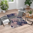 thumbnail image 1 of Abstract Turkish Area Rug, Ocean Inspired Graphic Paisley Pattern Swirled Hand Drawn Art Print, Soft Carpet for Living Room Decor with Distressed Look, 4' X 5.7', Navy Blue, by Ambesonne, 1 of 4