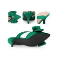 thumbnail image 2 of BLISSFUL STEP Women's Shoes Satin Bow Rhinestone Mules Pointed Toe Kitten Heel Slip-On Shoes  Dark Green 8, 2 of 6