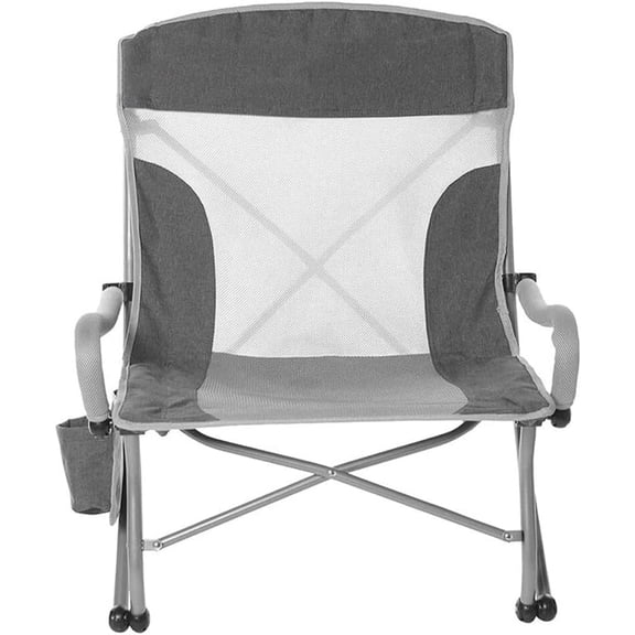 Camping Chair Folding Chair Portable Chair Multifunction Folding Chair Stereo Net Breathable Bold Iron Frame Holds Up to 130kg with 2 in 1 Side Pocket Camping Chairs for Adults