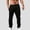 X-257Black, variant on ZHOGXU Men Casual Pants With Pockets Solid Color Drawstring Elastic Waist Cotton Fashion Loose Breathable Trousers For Daily Wear,Black,L