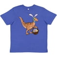 thumbnail image 3 of Inktastic Easter Velociraptor with Bunny Ears Youth T-Shirt, 3 of 5