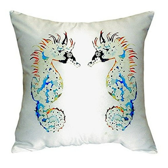 Betsy Drake NC388 18 x 18 in. Betsys Seahorses No Cord Pillow