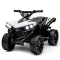 thumbnail image 2 of Luku Kids ATV 4 Wheeler, 6V Electric Vehicle with Music, Foot Pedal and Wear-Resistant Wheels, White, 2 of 7