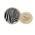 thumbnail image 1 of Pinto Animal Art Grain Illustration Pattern Round Metal Golden Pin Brooch Clip, 1 of 3