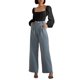thumbnail image 3 of Sunloudy Blusas cortas con busto fruncido para mujer, manga larga de farol, cuello cuadrado, camisetas ajustadas Sunloudy  S M L XL, 3 of 9
