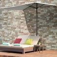 thumbnail image 2 of Outsunny 8ft Half Umbrella Outdoor Balcony Parasol Patio Garden Outdoor Window Sun Shade w/ 5 Ribs Beige, 2 of 10