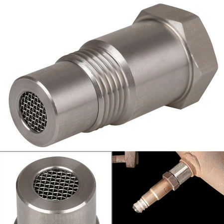 

2Pcs M18*1.5 Car O2 Oxygen Sensors Protective Plug Adapter Stainless Steel Engine Light Eliminator Adapter with Filter